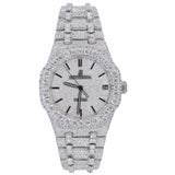 41MM AP Royal Oak Silver Tone Diamond Bezel 24CTW